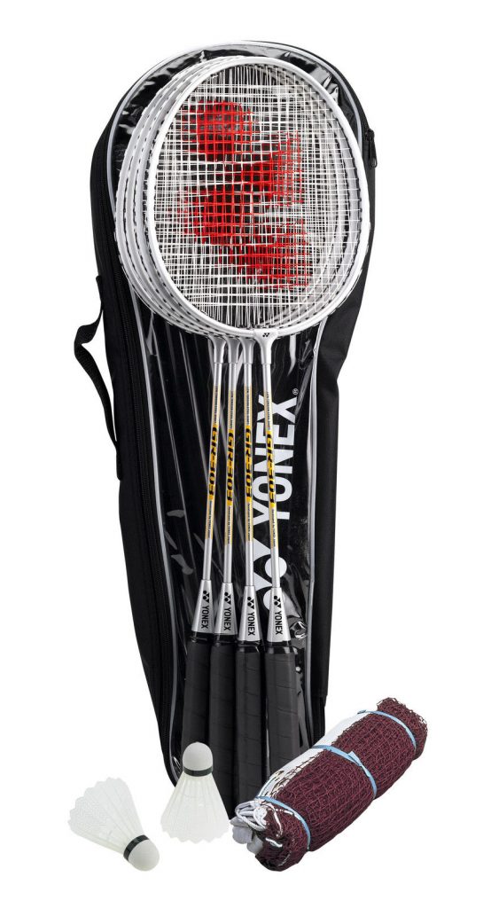 YONEX 4 Player Badminton Combo Set 4 Racquets, Bag, Net, Poles