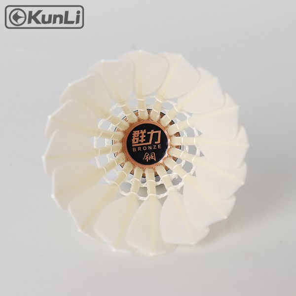 Kunli Bronze Professional Tournament Super Durable White Goose Feather Shuttlecocks - Image 5