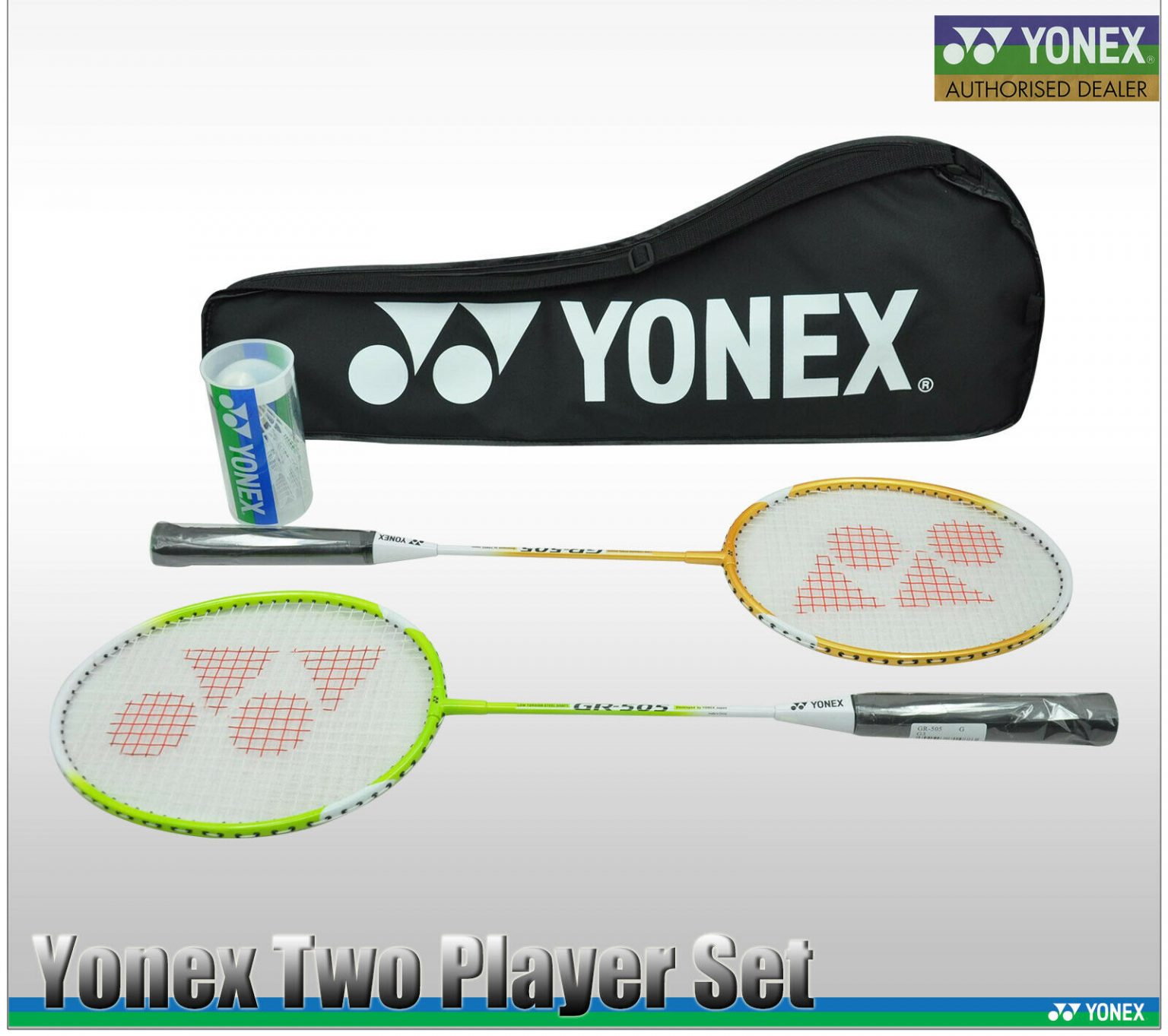 Yonex 2 Player Badminton Combo Set 2 Racquets, 2 Shuttlecocks + Bag