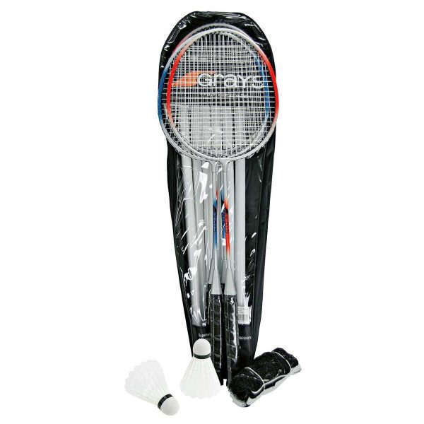 Grays 4 Player Badminton Combo Set: 4 Racquets, Bag, Net, Poles & Shuttlecocks