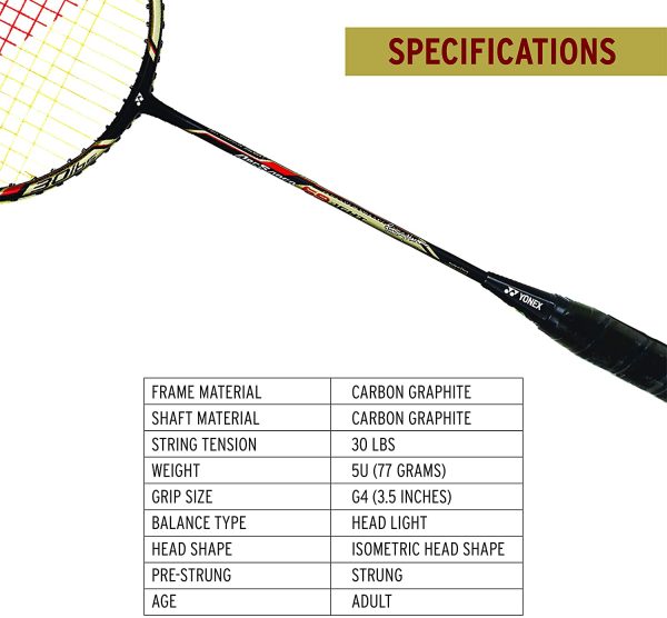 Yonex ArcSaber 69 Light Rudy Hartono Limited Edition 5UG5 Black Gold Strung - Image 4