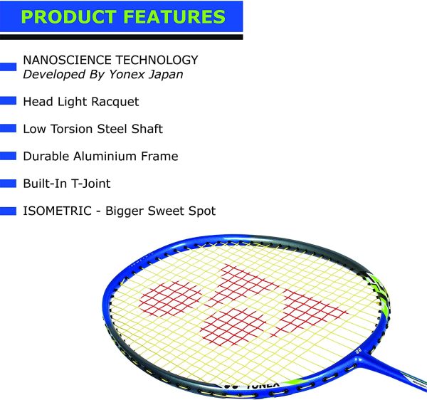 Yonex Nanoray 6000i  NR6000i 3UG4 Strung Blue - Image 3