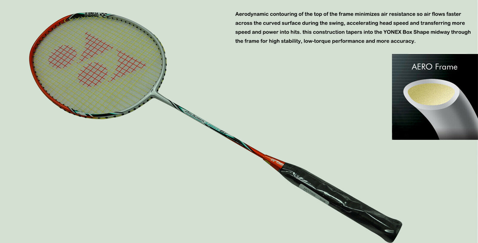 YONEX Arcsaver Light 6i Badminton Pre-Strung Racket Silver/Orange 5UG5